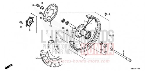 VORDERRAD (VT750C2B/C2S/CS/C/CA) VT750CSC de 2012